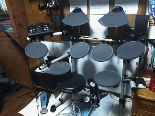 an electronic drum set