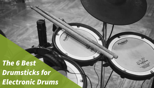 photo in black and white featuring the best drumsticks for electronic drums